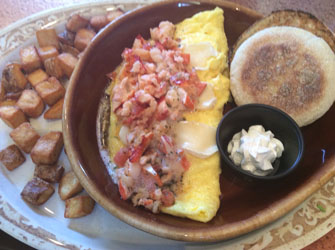 another broken egg lobster omelet